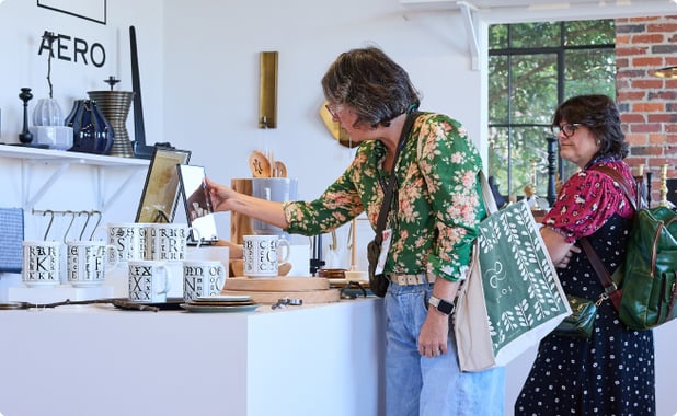 woman looking at wares
