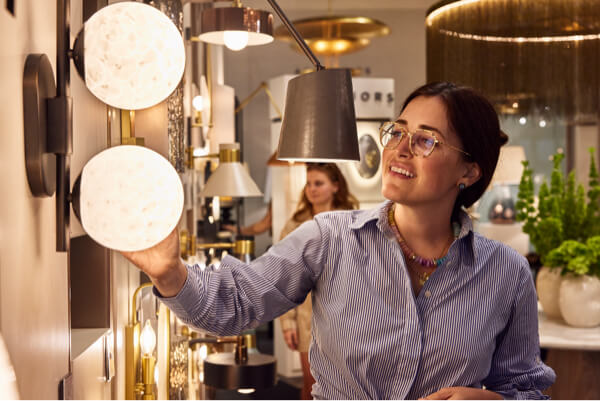 Woman Looking at Lights